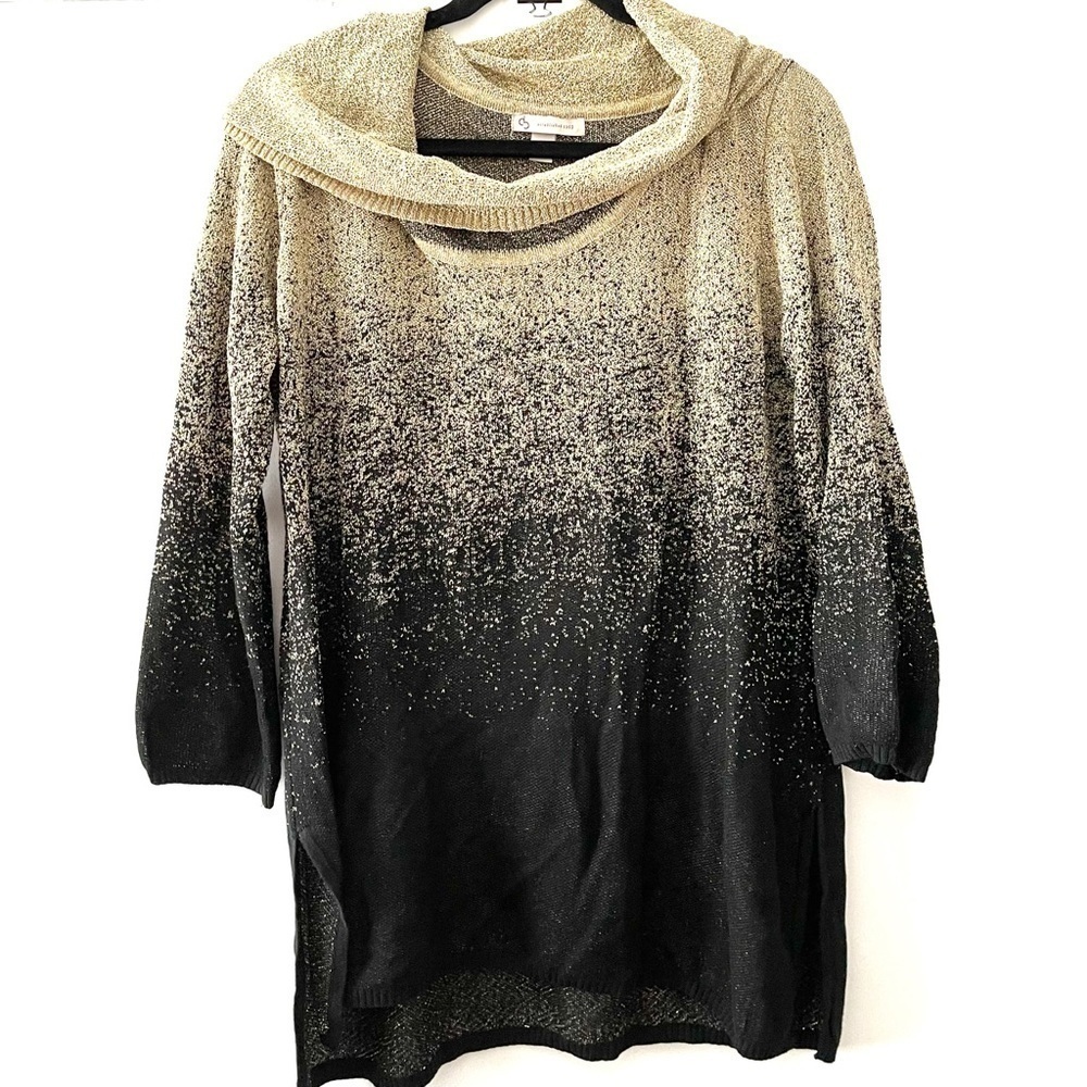 Ombré cowl neck sweater
